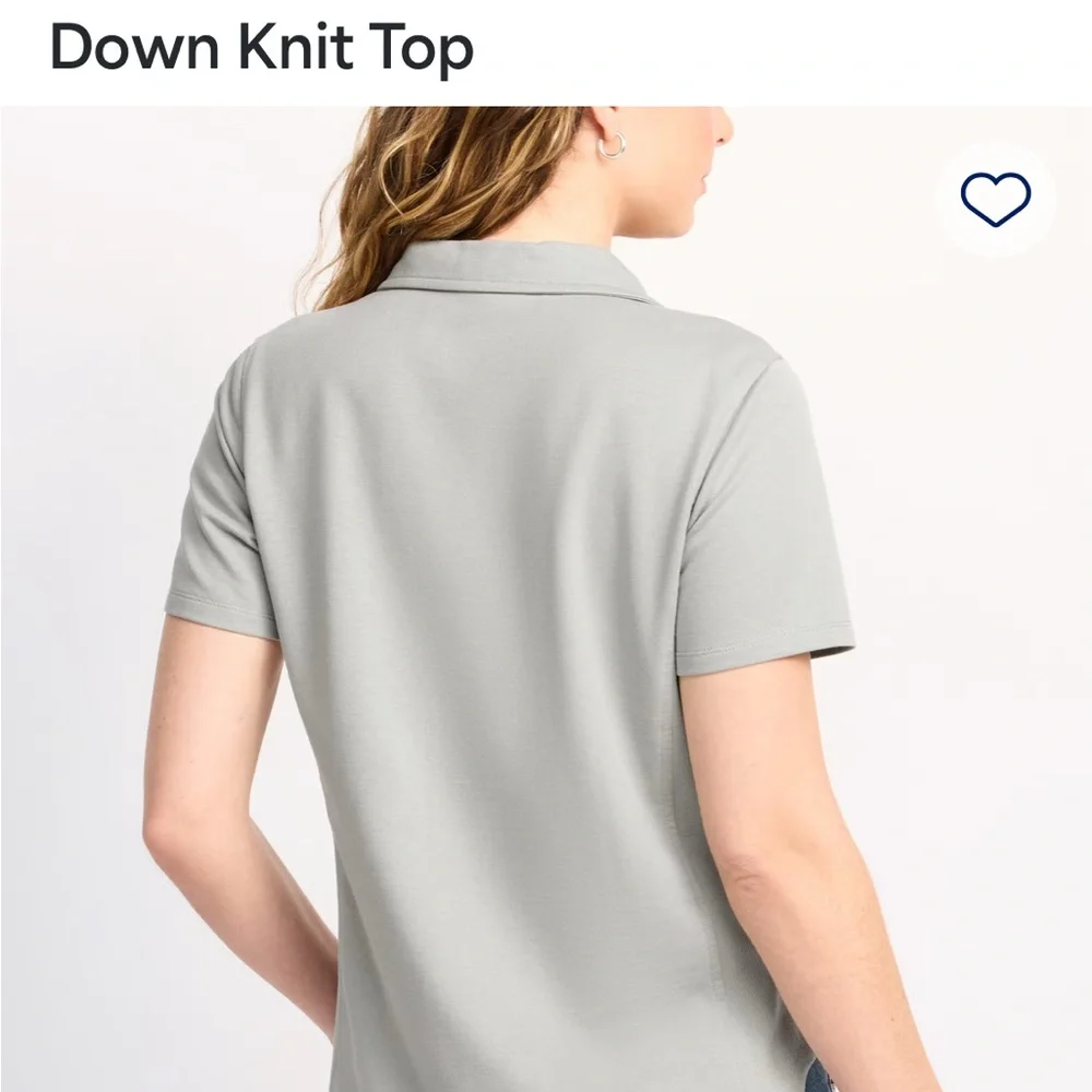 Pale Sky Gray Button-Up Knit Top - Picture 2 of 9